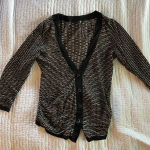 Leifsdottier black and gold striped cardigan
